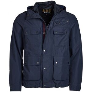 barbour navy hallow jacket rain resistant